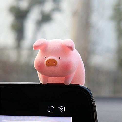 YGMONER LULU The Car Monitor Pig Decor - Cute Lucky Piggy Dashboard Companion for Car & Desktop Decorations (Piggy) - Image 2