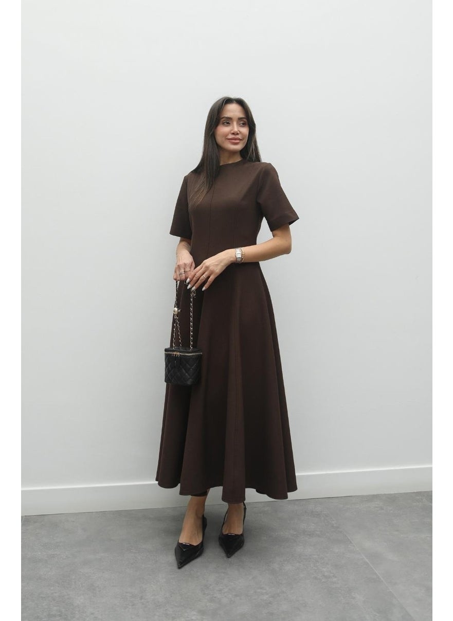 Havoş Brown Maxi Flounce Dress  - Image 5