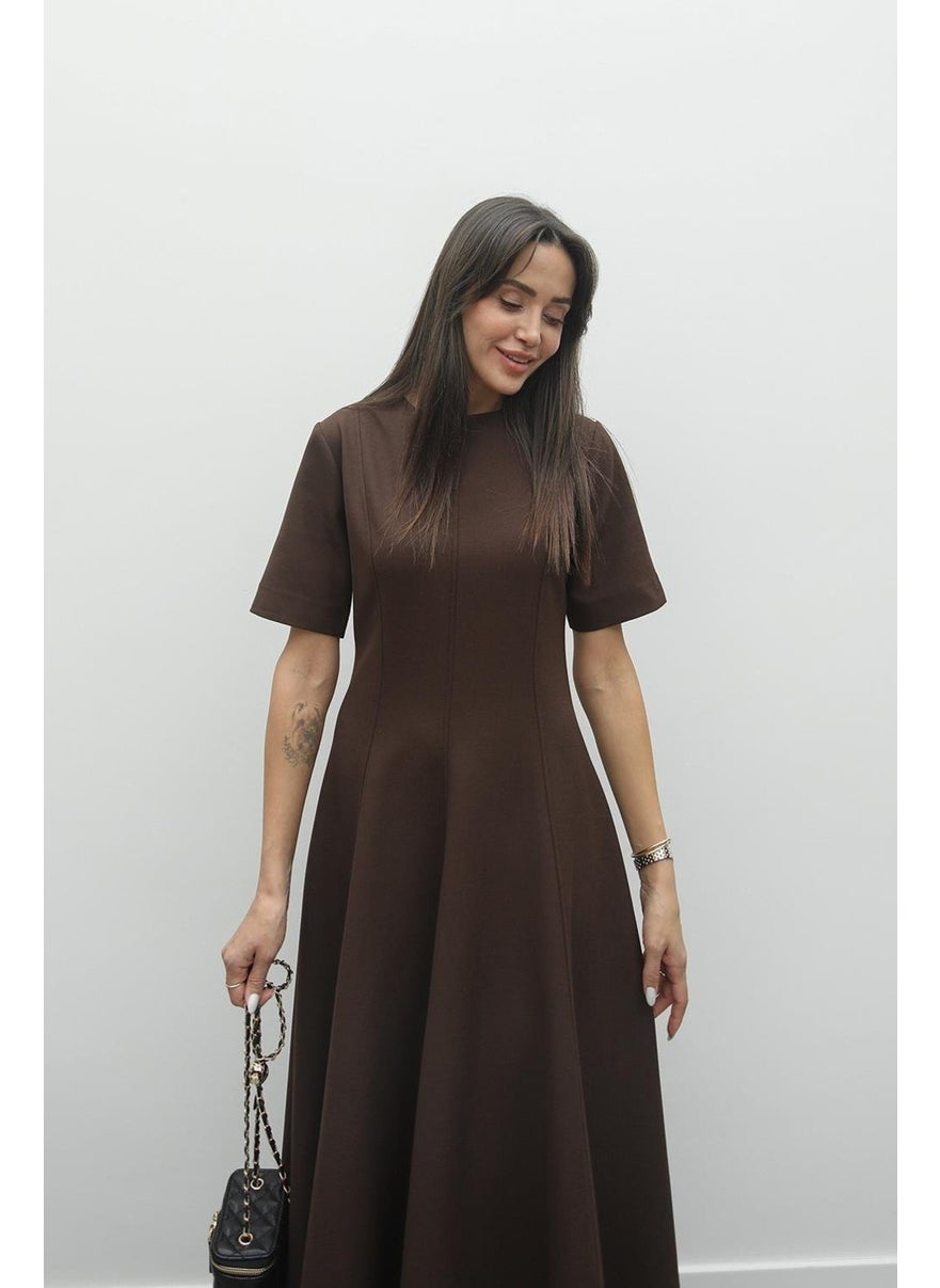 Havoş Brown Maxi Flounce Dress  - Image 2