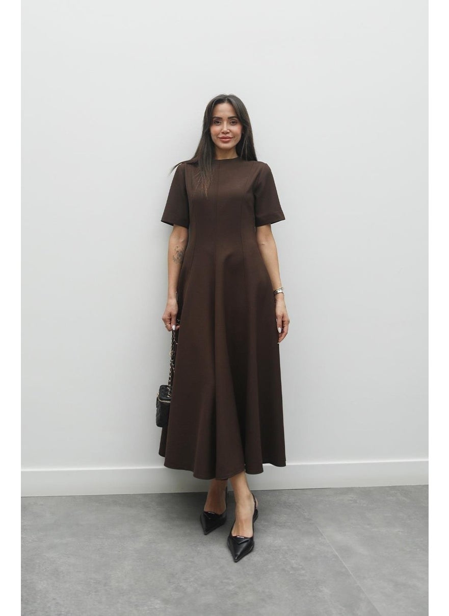 Havoş Brown Maxi Flounce Dress  - Image 3
