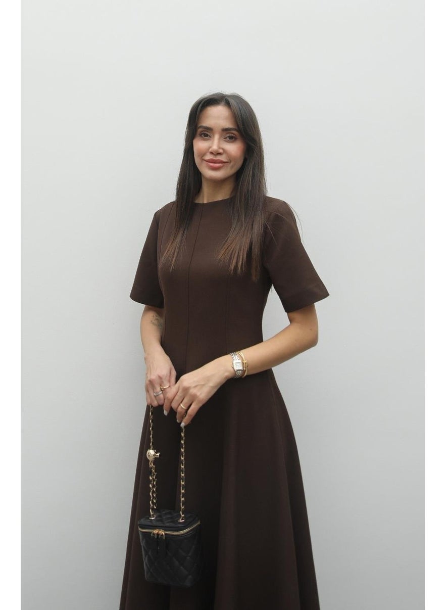 Havoş Brown Maxi Flounce Dress  - Image 4