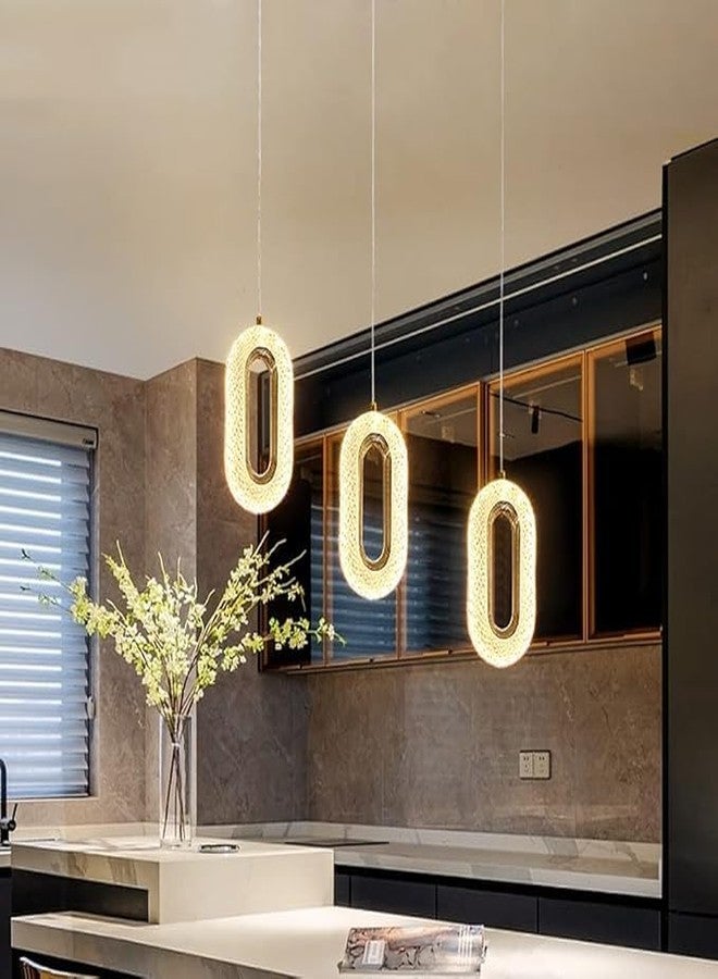 kinis 10W Led Crystal Stunning 3 Light (Wh/WW/NW) Led Hanging Light for Living Room/Modern Style Led Pendant Lamps for Bedroom/Led Ceiling Lights for Home/Led Pendant Light for Ceiling/Bar, Pack of 3 - Image 1