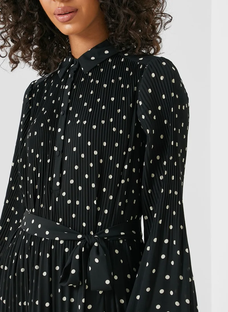 VERO MODA Printed Pleated Shirt Dress