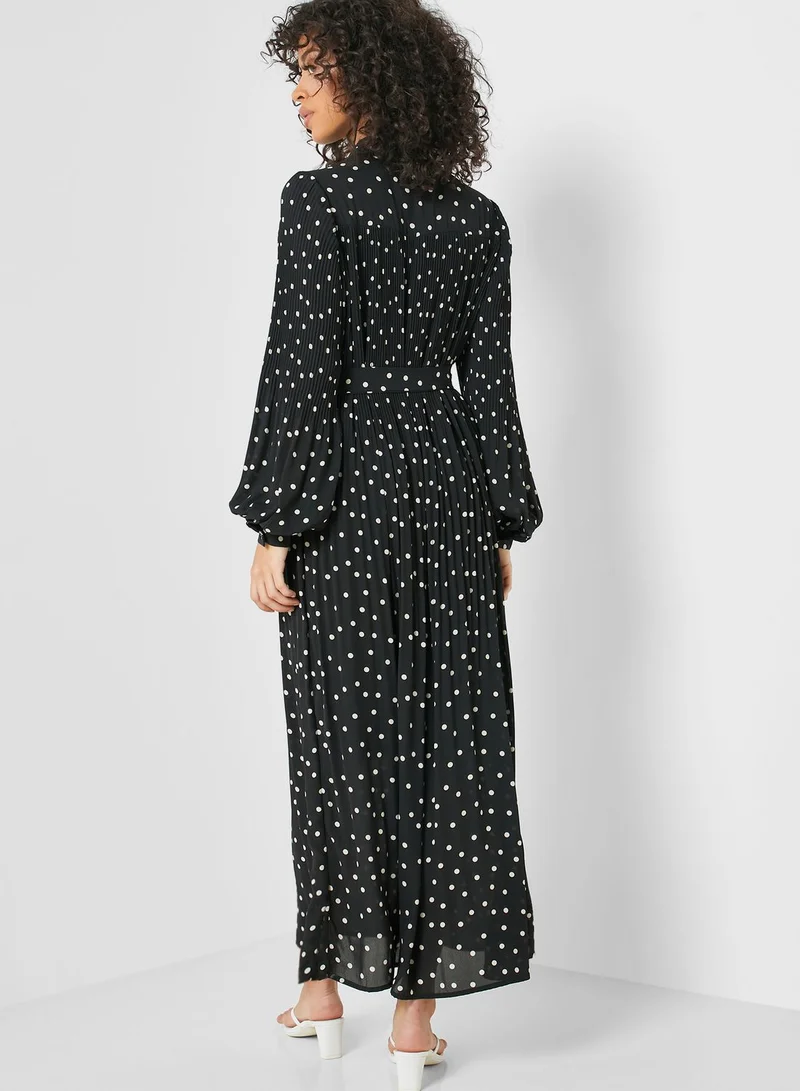VERO MODA Printed Pleated Shirt Dress