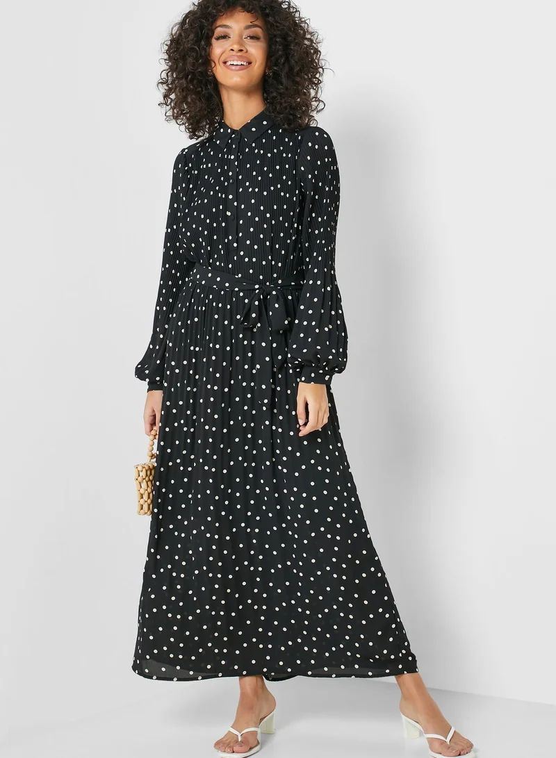 VERO MODA Printed Pleated Shirt Dress