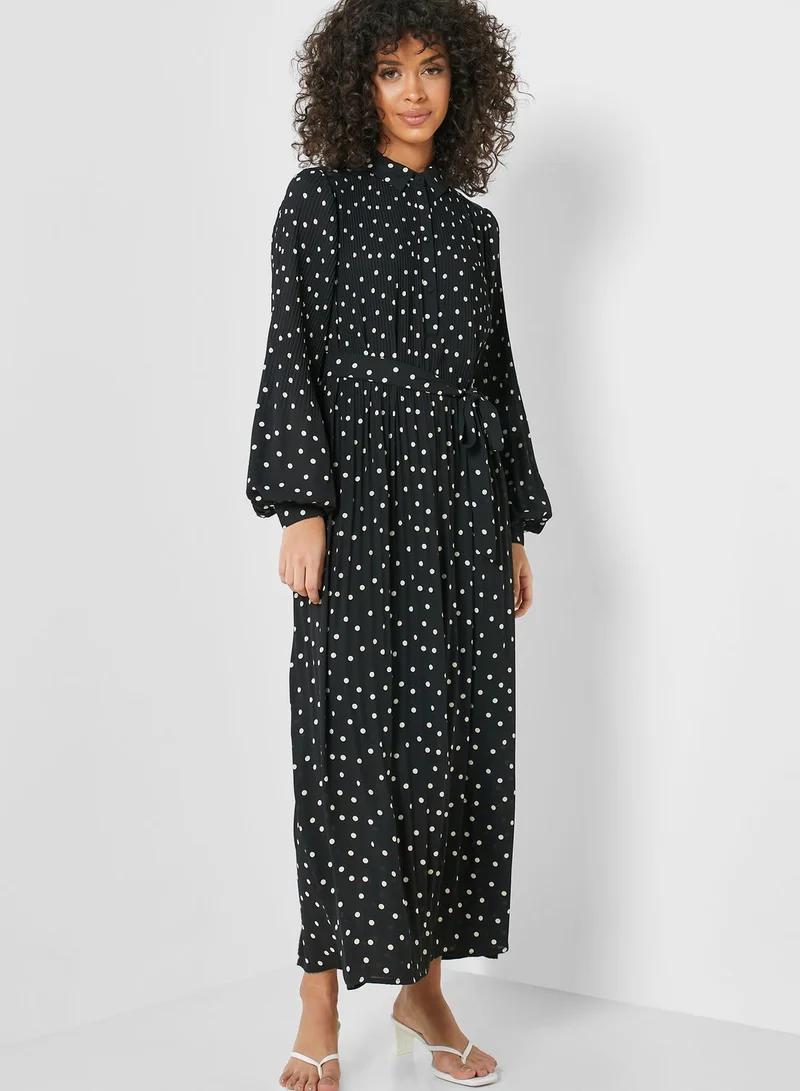 VERO MODA Printed Pleated Shirt Dress