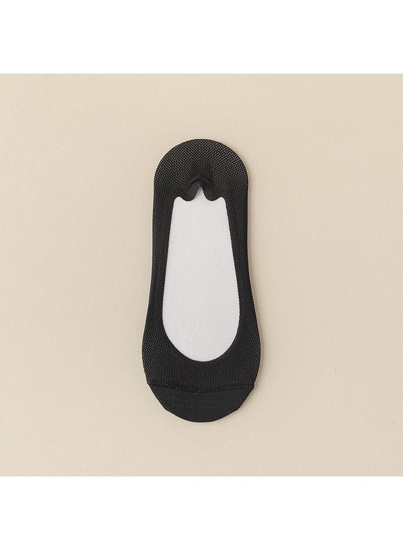 Y&D Black 6 Piece Set Women's Thin Shallow Mesh Invisible Mesh Breathable Non Slip Socks - Image 1