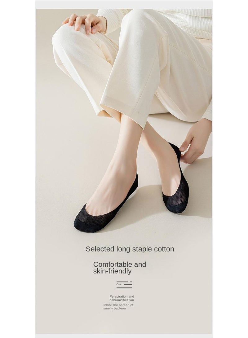 Y&D Black 6 Piece Set Women's Thin Shallow Mesh Invisible Mesh Breathable Non Slip Socks - Image 2