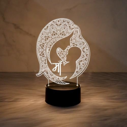 GIFTMEBAZAR 3D Illusion Baby & Mom Night Lamp with Warm White Light & USB Cable | On/Off Touch Button | Gift for Mom | Mom to Be Gift | Home Décor Light - Image 2