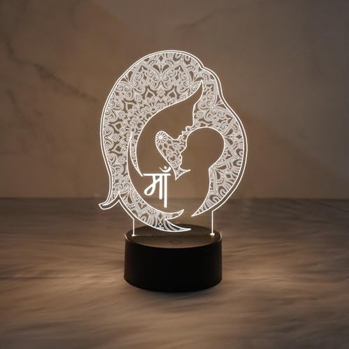 GIFTMEBAZAR 3D Illusion Baby & Mom Night Lamp with Warm White Light & USB Cable | On/Off Touch Button | Gift for Mom | Mom to Be Gift | Home Décor Light - Image 1