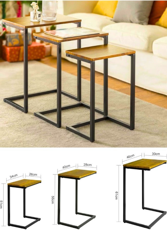 Chase Up Nesting Tables Set Of 3 Coffee Table Living Room Side Table For Living Room  - Image 2