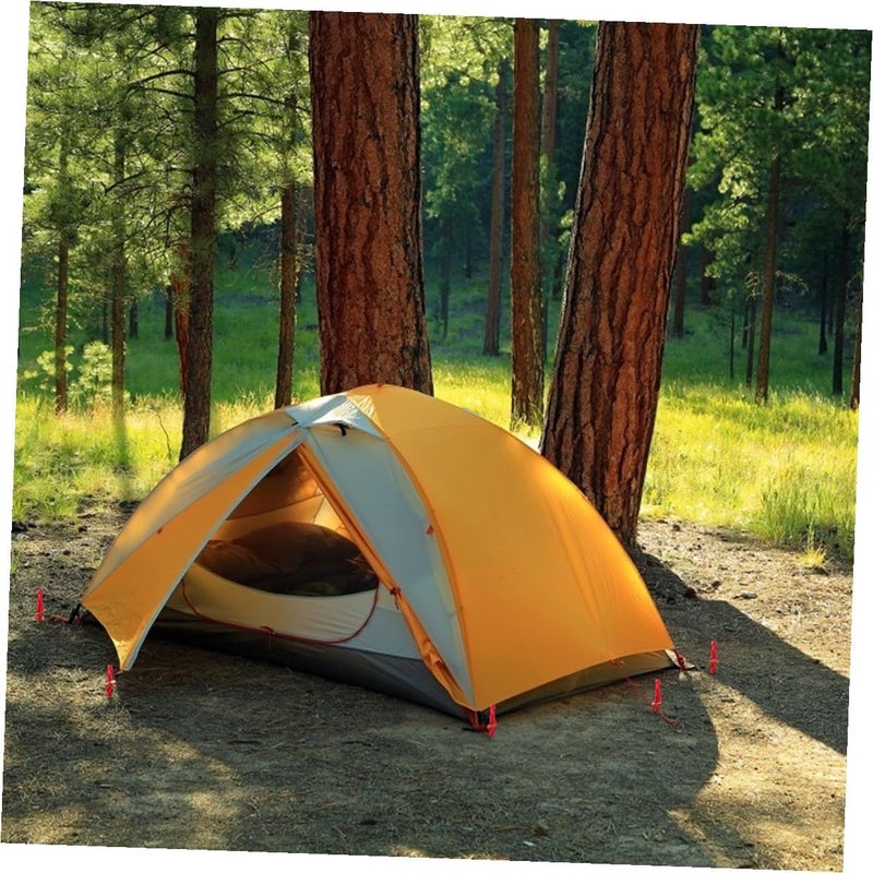 Multi Tooth Aluminum Alloy Tent Stakes 6Pcs 18cm Red With Wind Rope For Camping - Image 5