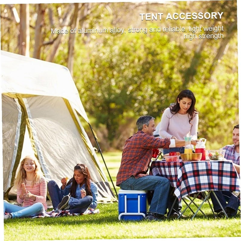Multi Tooth Aluminum Alloy Tent Stakes 6Pcs 18cm Red With Wind Rope For Camping - Image 4