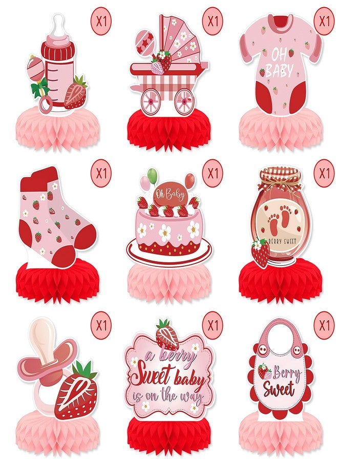 KSKSPE 9 PCS Strawberry Baby Shower Party Decorations - Image 4