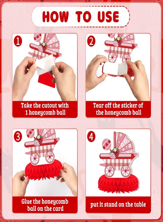 KSKSPE 9 PCS Strawberry Baby Shower Party Decorations - Image 2