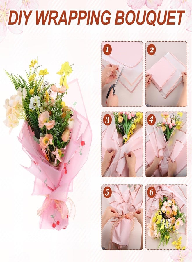 MECCANIXITY Flower Wrapping Paper, 22 Inch Light Pink Cherry Korean Flower Paper, Waterproof Floral Bouquet Wrap for DIY Crafts Florist Supplies Wedding Birthday Gift, 10 Sheets - Image 5