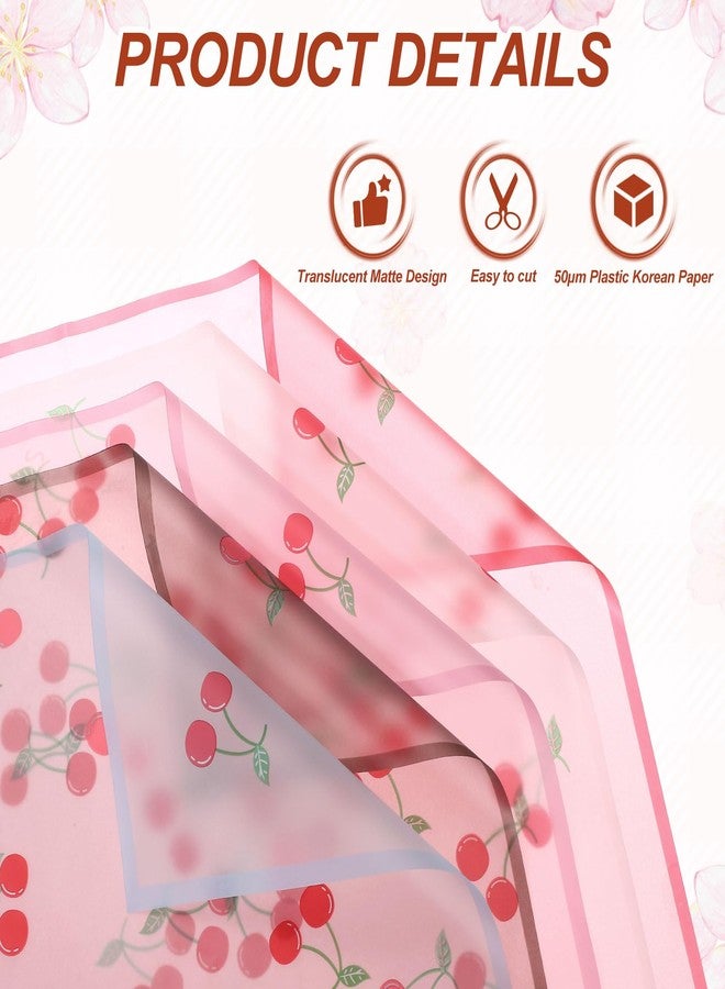 MECCANIXITY Flower Wrapping Paper, 22 Inch Light Pink Cherry Korean Flower Paper, Waterproof Floral Bouquet Wrap for DIY Crafts Florist Supplies Wedding Birthday Gift, 10 Sheets - Image 3