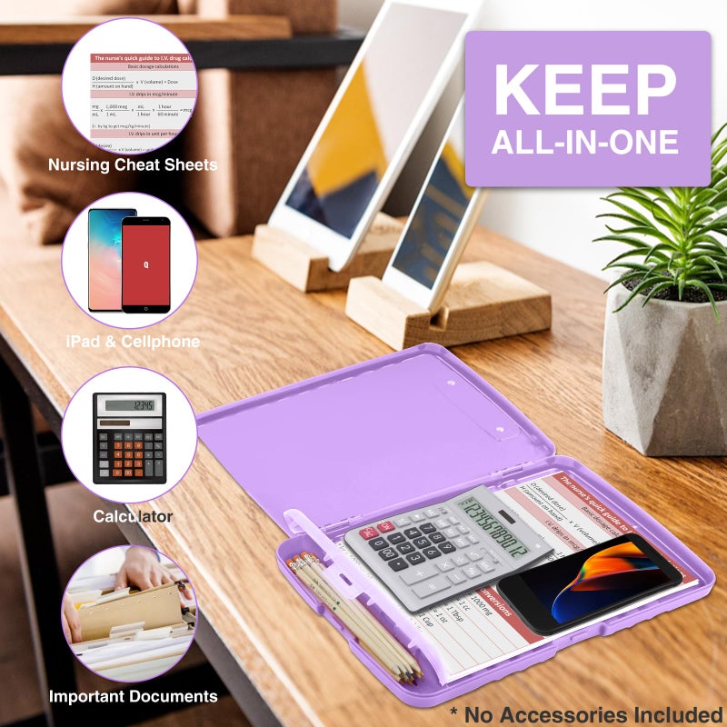 Sooez Clipboard with Storage, High Capacity Nursing Clipboard with Pen Holder, Clip Boards 8.5x11 with Storage, Low-Profile Clip, Lightweight Plastic Clipboard for Teachers, Lawers, Office Workers - Image 5