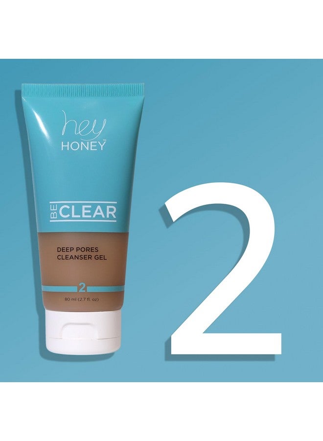 Hey Honey Skincare Be Clear 3Step Acne Clearing Kit Clear Face Wash Deep Pores Cleansing Overnight Treatment With Propolis & Honey Clear Blemish Skin Purifying Formulas 3Piece Kit - Image 4