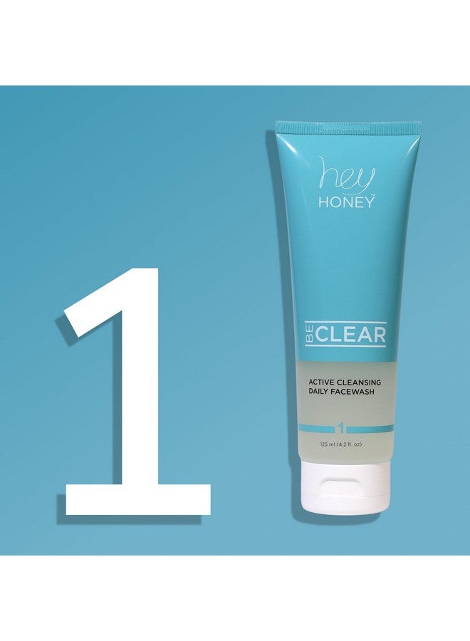 Hey Honey Skincare Be Clear 3Step Acne Clearing Kit Clear Face Wash Deep Pores Cleansing Overnight Treatment With Propolis & Honey Clear Blemish Skin Purifying Formulas 3Piece Kit - Image 3