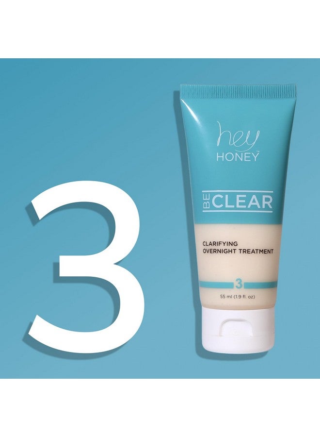Hey Honey Skincare Be Clear 3Step Acne Clearing Kit Clear Face Wash Deep Pores Cleansing Overnight Treatment With Propolis & Honey Clear Blemish Skin Purifying Formulas 3Piece Kit - Image 5