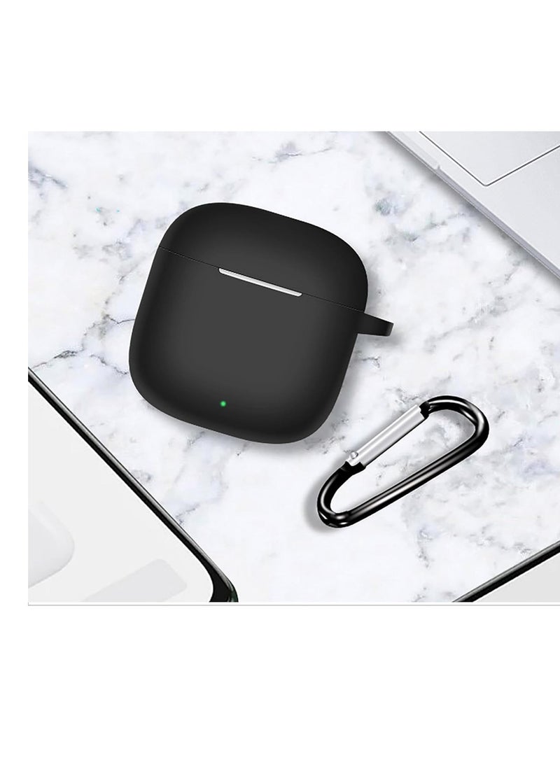 ماركة غير محددة حافظة من السيليكون متوافقة مع سماعات الأذن Huawei Freebuds SE 2، غطاء حماية من السيليكون الناعم، حافظة مقاومة للصدمات مع حلقة تسلق (أسود)  - Image 2