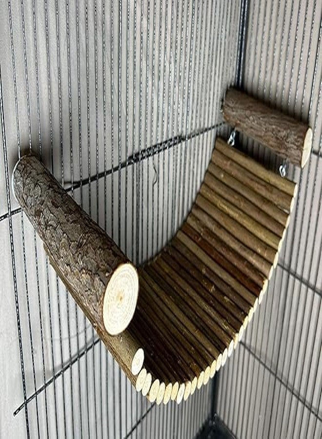 SS Organic Wooden Suspension Bridge Platform Toy, Small Animal Climbing Toys for Chinchilla Hamsters Sugar Glider Squirrel Gerbils Rat and Other Small Animals - Image 5