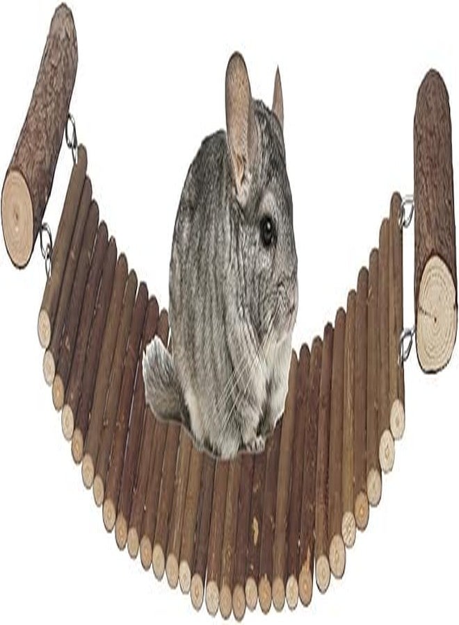 SS Organic Wooden Suspension Bridge Platform Toy, Small Animal Climbing Toys for Chinchilla Hamsters Sugar Glider Squirrel Gerbils Rat and Other Small Animals - Image 2