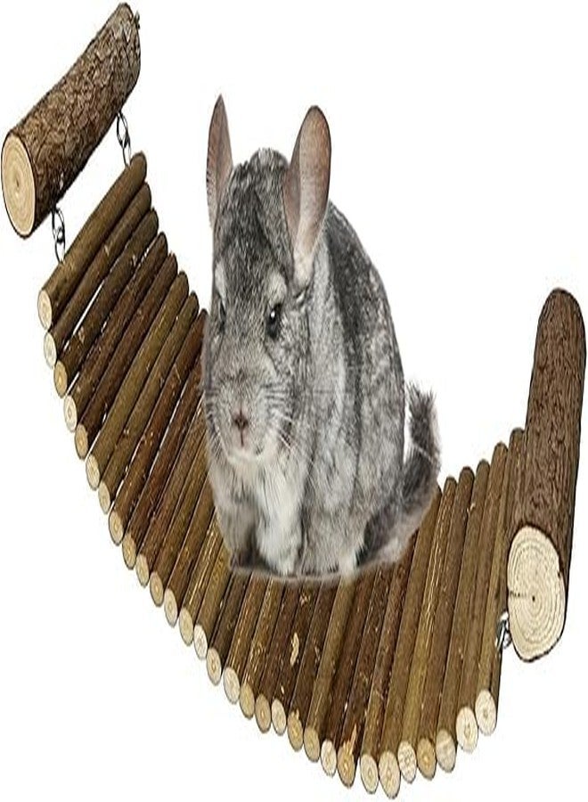 SS Organic Wooden Suspension Bridge Platform Toy, Small Animal Climbing Toys for Chinchilla Hamsters Sugar Glider Squirrel Gerbils Rat and Other Small Animals - Image 3