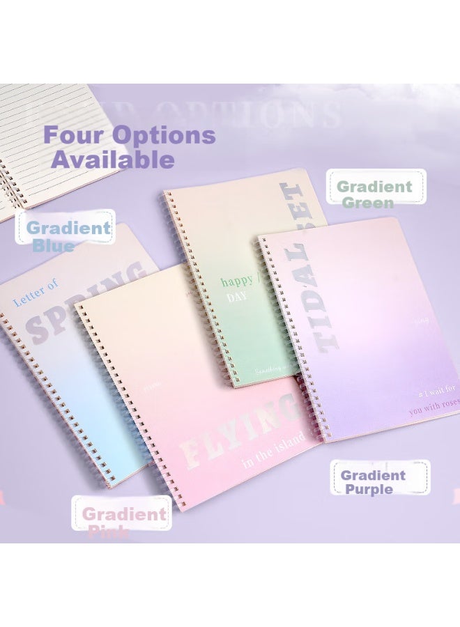 Wengu B5/80 Sheets Non-sticky Gradient Color Spiral Notebook High Value Exquisite Advanced Feeling Postgraduate Notebook Student High Value Stationery Sxq-010 (b5) Green - Image 4