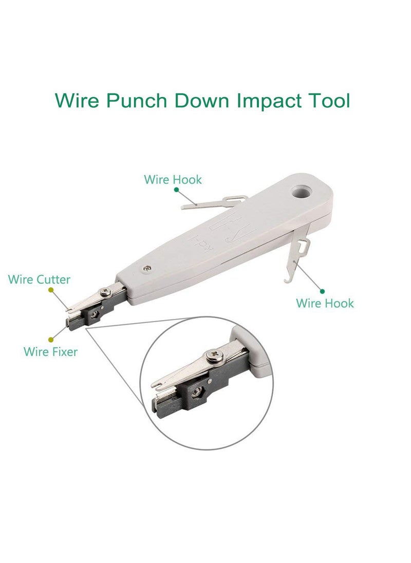 Hiija Hiija Network Tool Kit Professional Network Maintenance LAN Cable Tester, RJ45 Crimper 9 in 1 Repair Tools RJ45 Crimp Tool, 8P8C RJ45 Connectors, Cable Tester, Screwdriver, Stripping Pliers  - Image 4