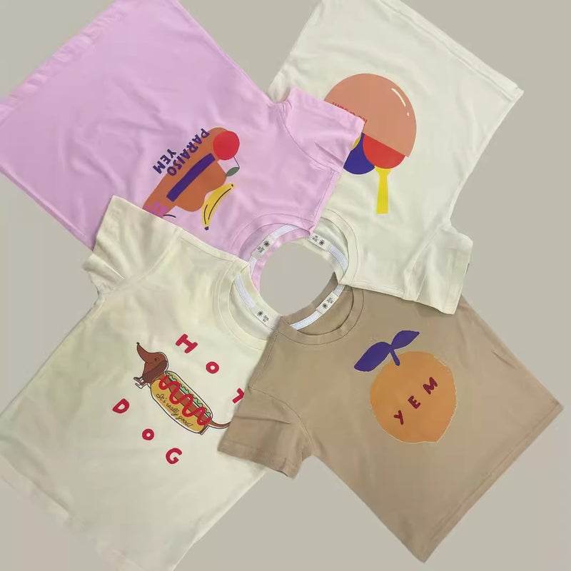 Girls' 2024 Summer Cartoon Short-Sleeved T-Shirt Baby'S Western-Style Pure Cotton T-Shirt Children'S Half-Sleeved Top Trendy Clothing - Image 4