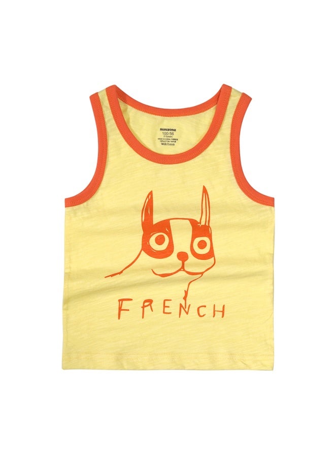 Minizone Children's Vest With Cotton Lining, Sleeveless T-shirt, Racerback Top For Ages 3-8, Small Vest For Summer, Cool And Trendy
