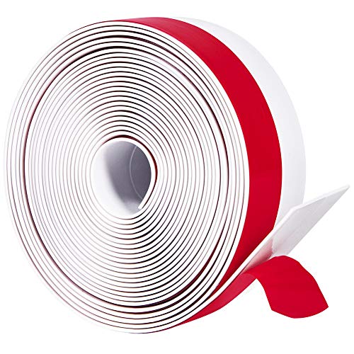 TORRAMI Silicone Weather Stripping 1 inch Width 20 Feet Length, Seal for Door Under Bottom, Gap, Side, Glass Shower Door, Sliding Door,Windows, White - Image 1