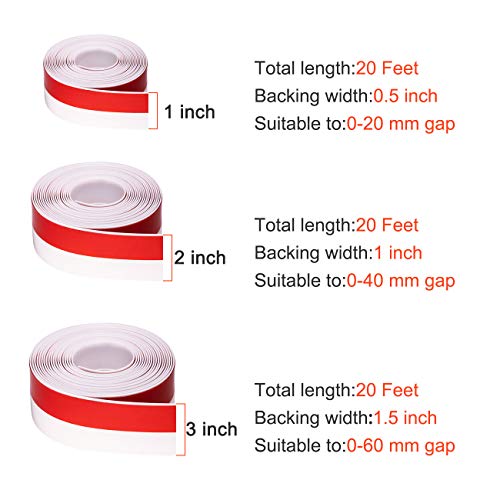 TORRAMI Silicone Weather Stripping 1 inch Width 20 Feet Length, Seal for Door Under Bottom, Gap, Side, Glass Shower Door, Sliding Door,Windows, White - Image 2