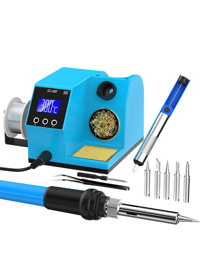 LCD Display Digital Soldering Station PID Fast Heating Temperature Control Soldering Station 60W High Power 180-480℃/365-896℉ Temperature Adjustable ℃ ℉ Unit Conversion Repairing Tool