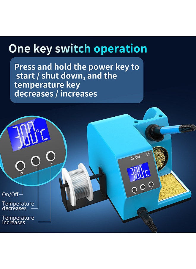 LCD Display Digital Soldering Station PID Fast Heating Temperature Control Soldering Station 60W High Power 180-480℃/365-896℉ Temperature Adjustable ℃ ℉ Unit Conversion Repairing Tool