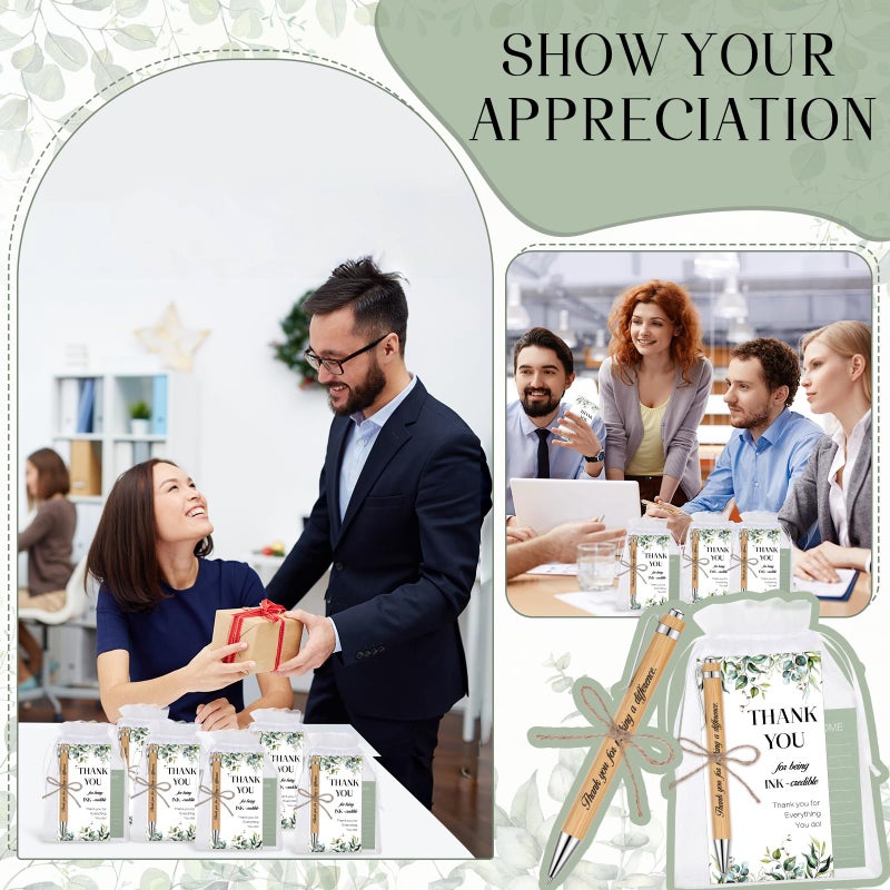 woric 20 Set Employee Appreciation Gifts Bulk Thank You Gifts with Bamboo Thank You Pens Inspirational Sticky Notes and Cards Easter Gift for Staff Volunteer Team Office Coworker Teachers - Image 4