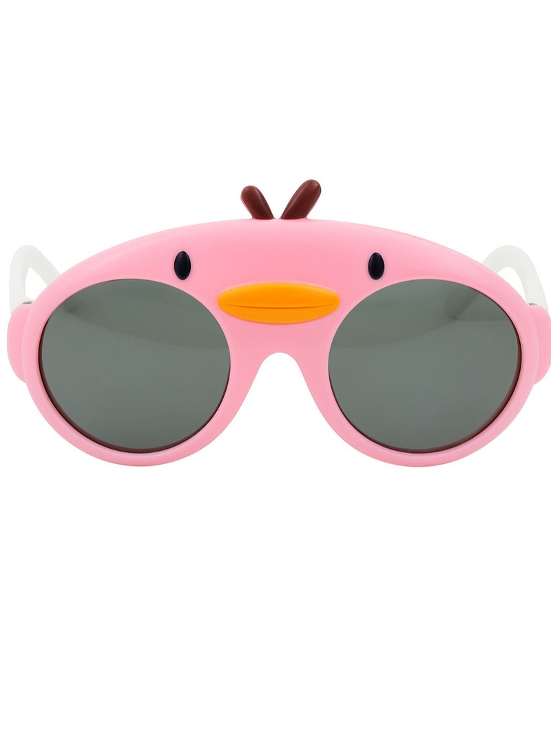 نظارات شمسية مستقطبة للأطفال، تصميم كرتوني، إطار سيليكون غير قابل للكسر، حماية من الأشعة فوق البنفسجية 400، مناسبة للأولاد والبنات. - Image 2