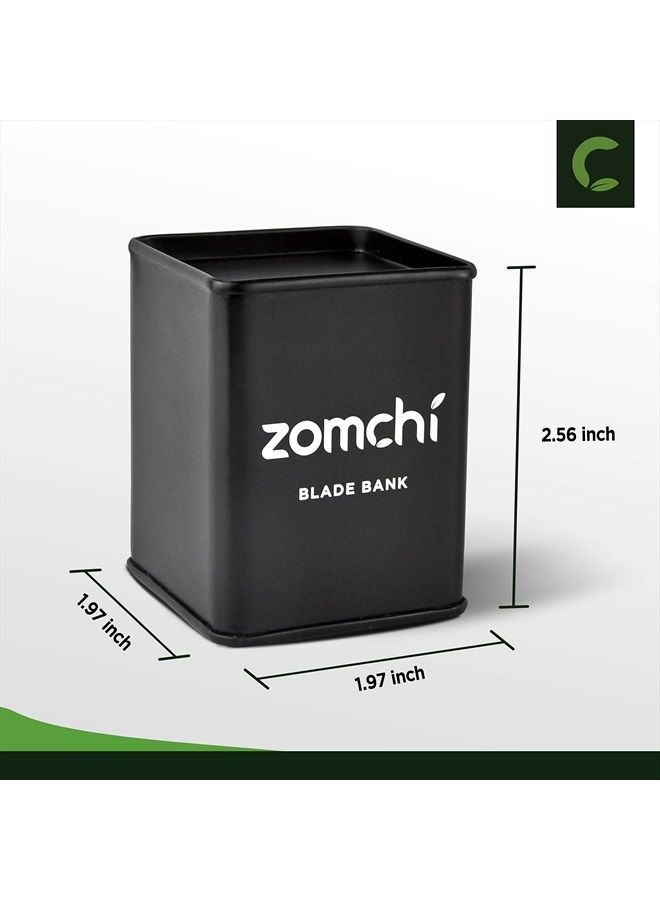 zomchi صندوق شفرات الحلاقة لتخزين شفرات الحلاقة الآمنة، علبة التخلص من شفرات الحلاقة ذات الحافتين المستخدمة (أسود) - Image 2