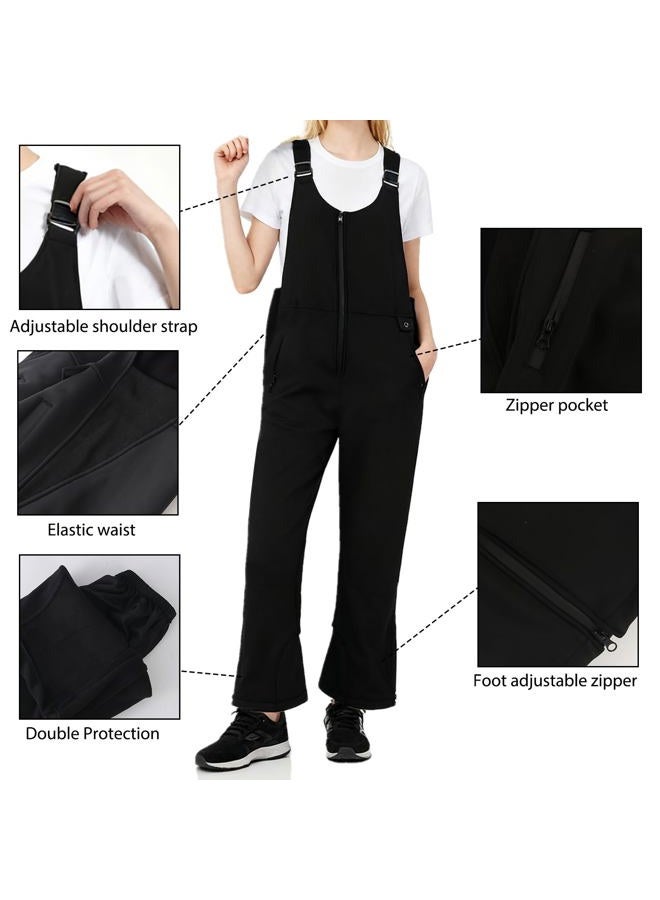Tearom Thermal Ski Bib Overalls - Snow Suits for Women with Lightweight Warmth for Skiing and Cold Weather Outdoor Activities, Black, XL - Image 4