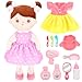 deAO Soft Baby Doll 17 Inch Baby Doll Set with 2 DressesMirror and Comb My First Baby Dolls Christmas Birthday Plush Toys Gift for Toddler Girls - Image 2