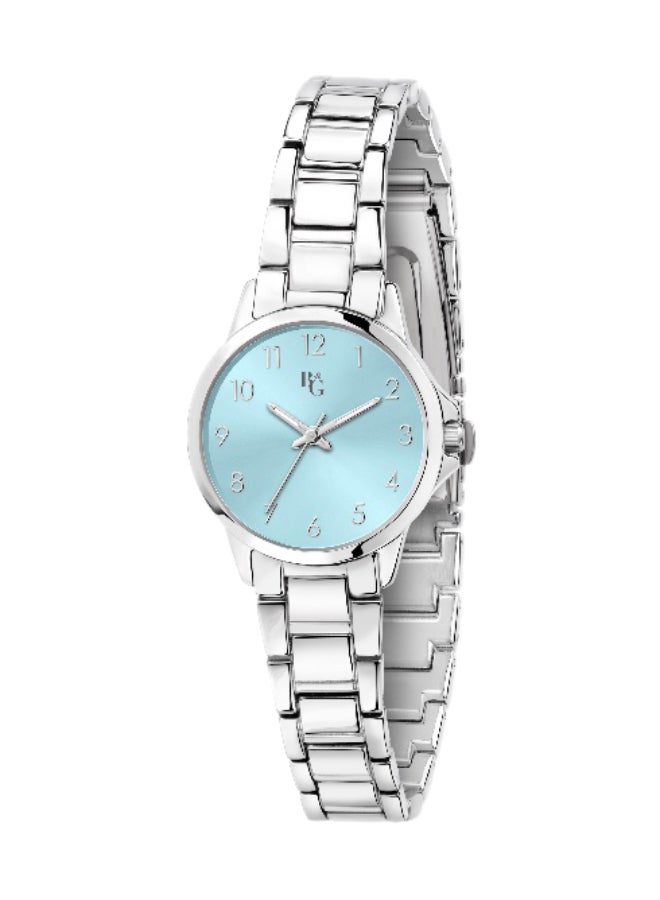 B&G Women's Blue Round Analog Dial with Silver Alloy Band Watch - 28mm - R3853285508 - Image 1