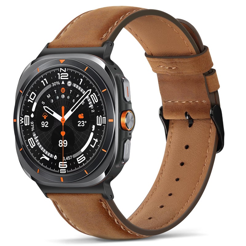 Tasikar حزام جلد طبيعي متوافق مع ساعة سامسونج جالكسي ووتش ألترا 47 مم، ووتش 7/6/5/4 (40 مم/44 مم)، ووتش 6 كلاسيك، ووتش 5 برو، ووتش 4 كلاسيك، جالكسي ووتش 3 - Image 1