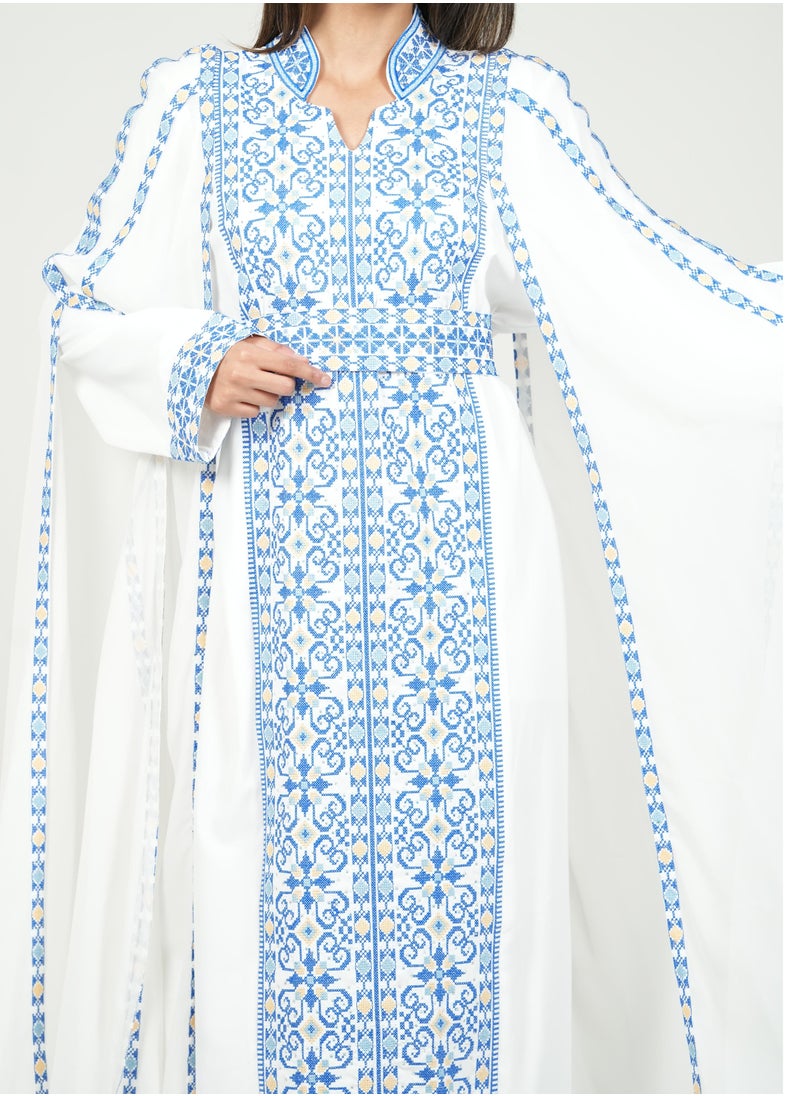 AL BENT AL SHARQIEH women kaftan dress printed jalabia  - Image 3