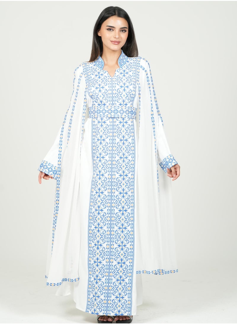 AL BENT AL SHARQIEH women kaftan dress printed jalabia  - Image 2