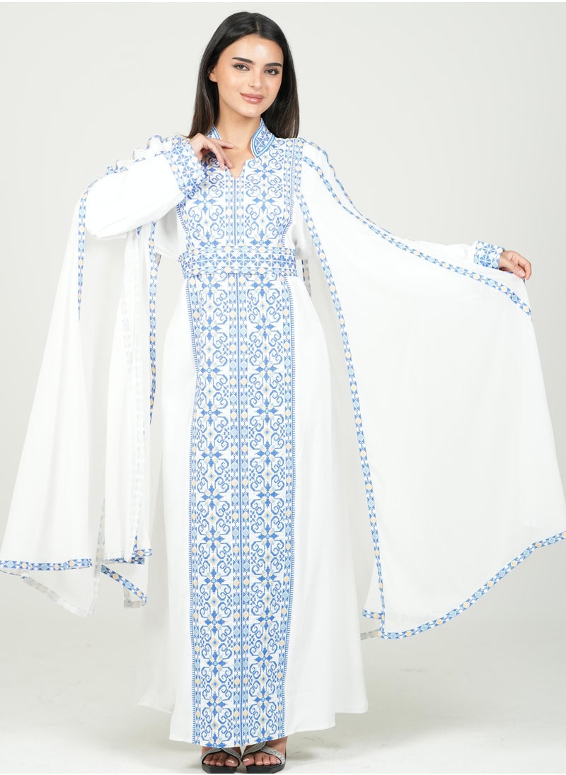 AL BENT AL SHARQIEH women kaftan dress printed jalabia  - Image 1