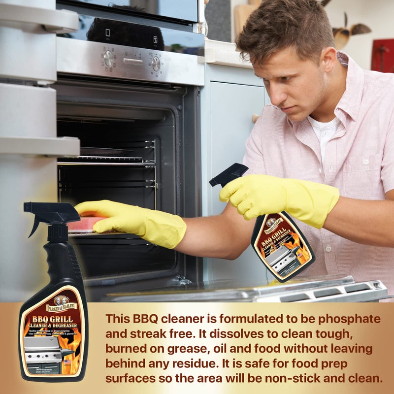 Parker & Bailey Grill Cleaner and Degreaser - BBQ Grill Cleaner Degreaser Cleaner Heavy Duty Countertop Cleaner Stainless Steel Cleaner Glazed Tile Cleaner Cleaning Supplies for Grease and Grime - Image 5
