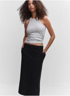 Front Slit Pocket Detail Skirt