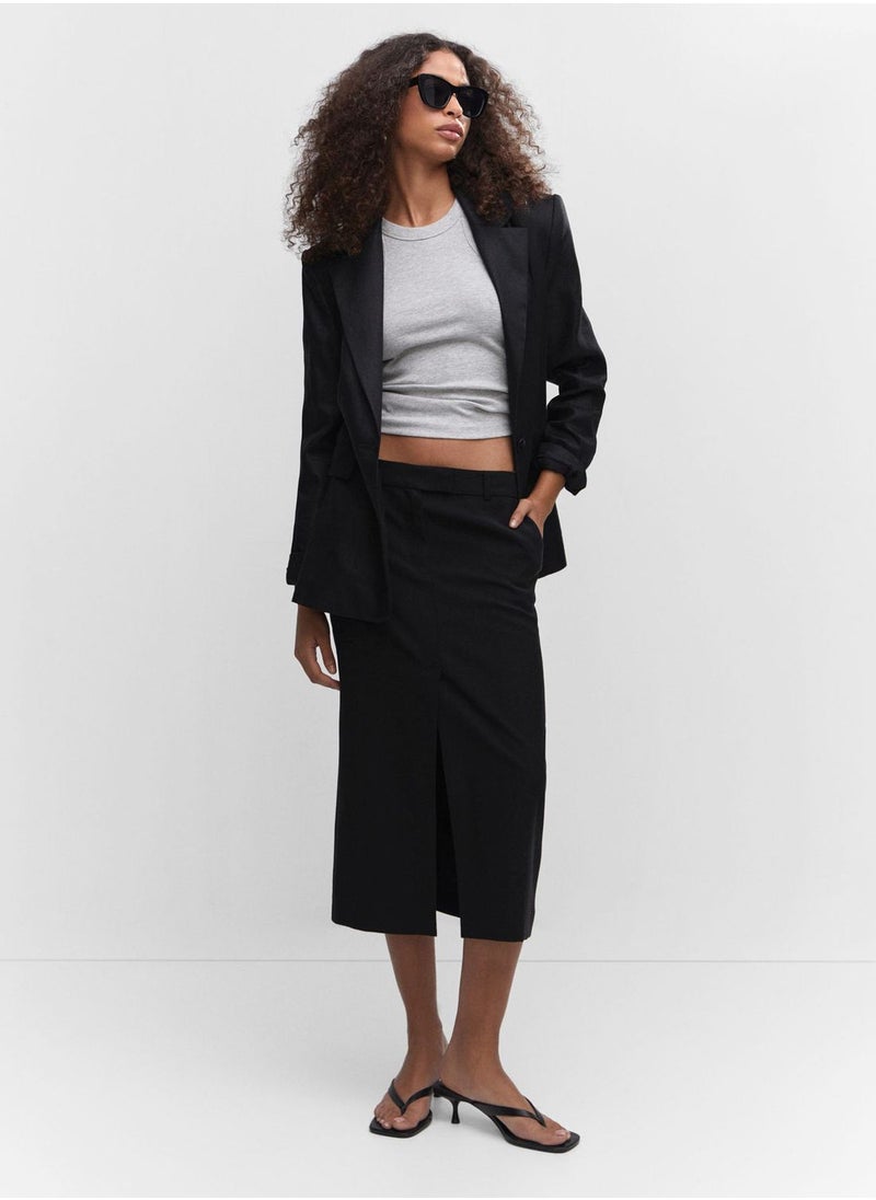 MANGO - Front Slit Pocket Detail Skirt - Image 1